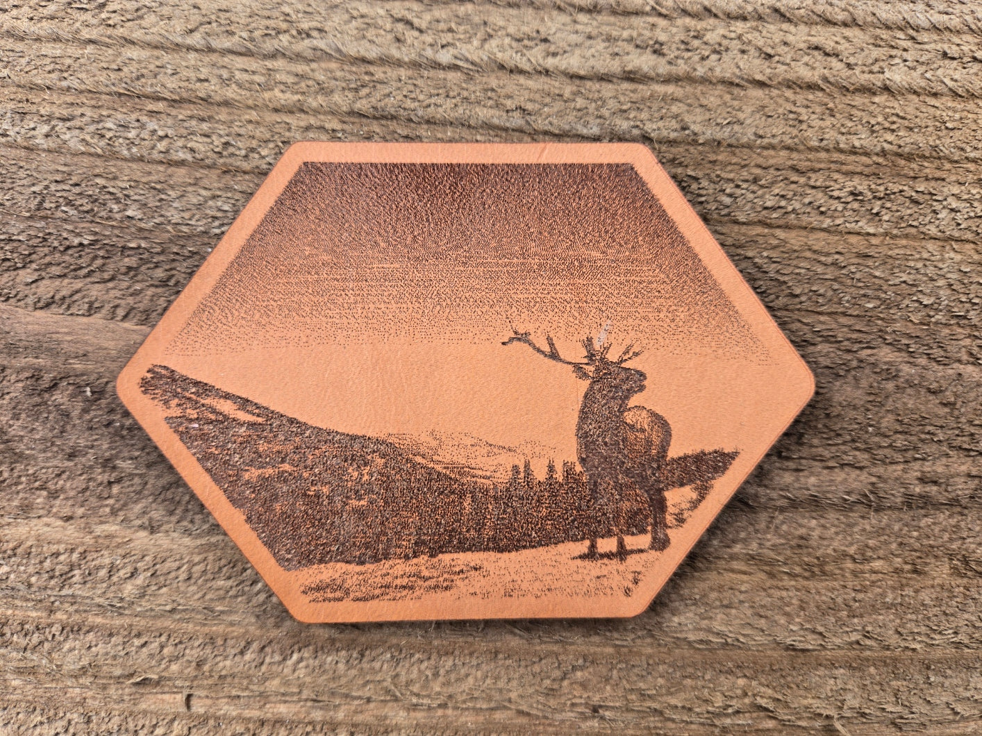 Elk Scene Hexagon