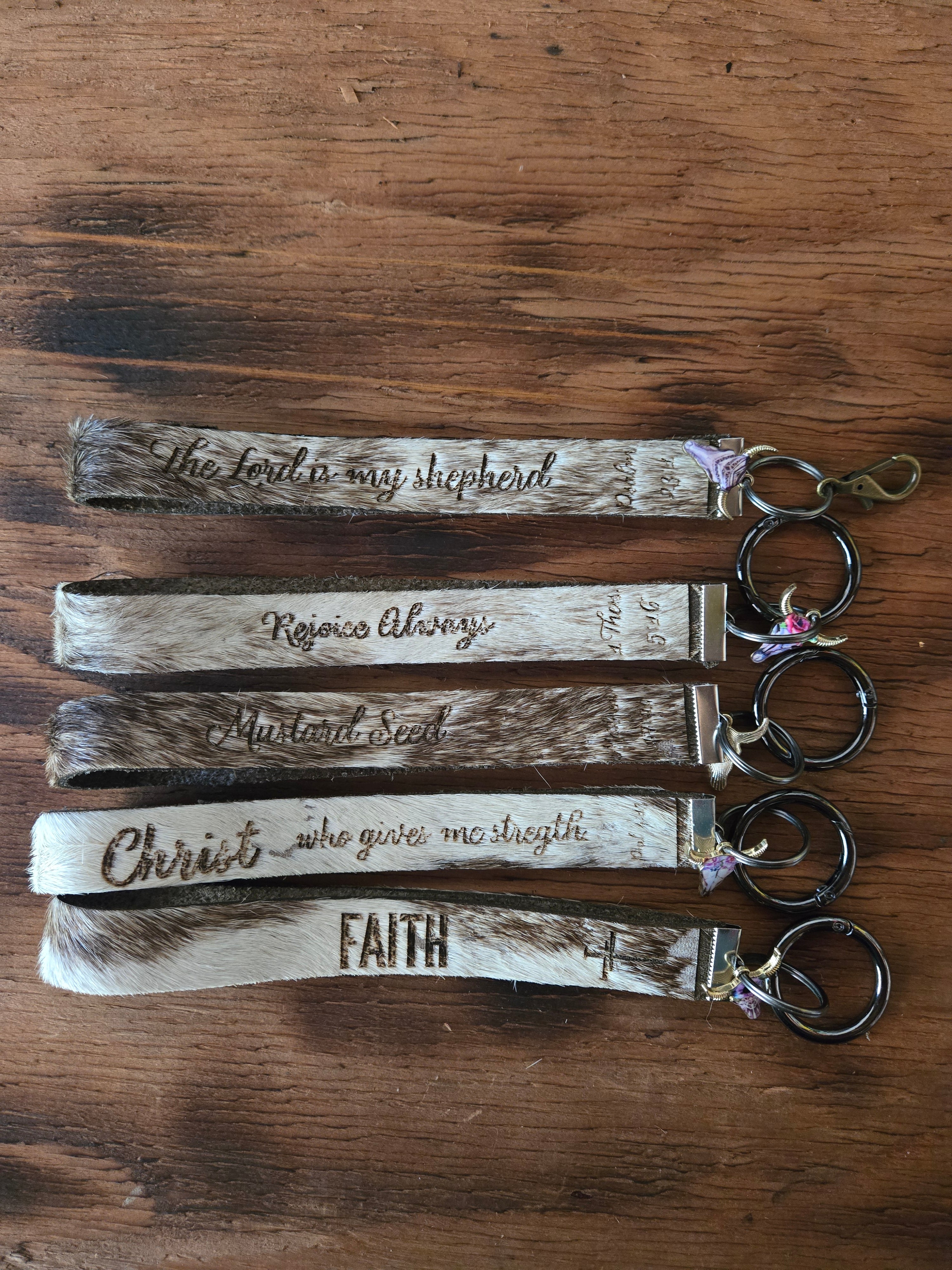 Faithful Cowhide Keychains