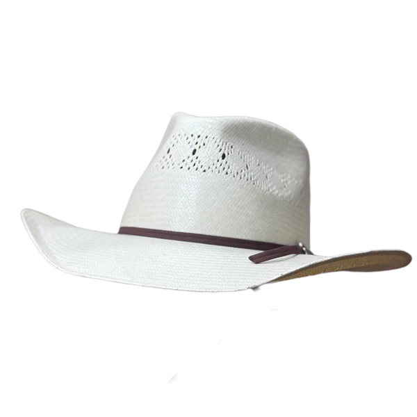 10X White Shantung with Whiskey Color Two Cord Band