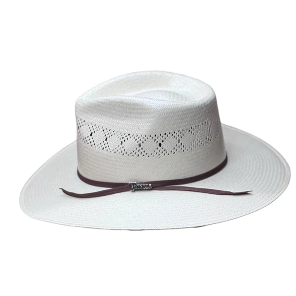 10X White Shantung with Whiskey Color Two Cord Band