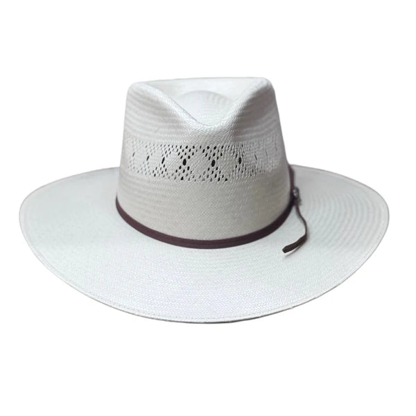 10X White Shantung with Whiskey Color Two Cord Band