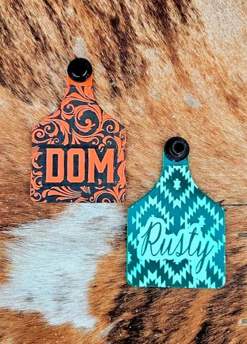 Custom Engraved Ritchey Livestock Ear Tags – Ribbon, Small, Medium & Large