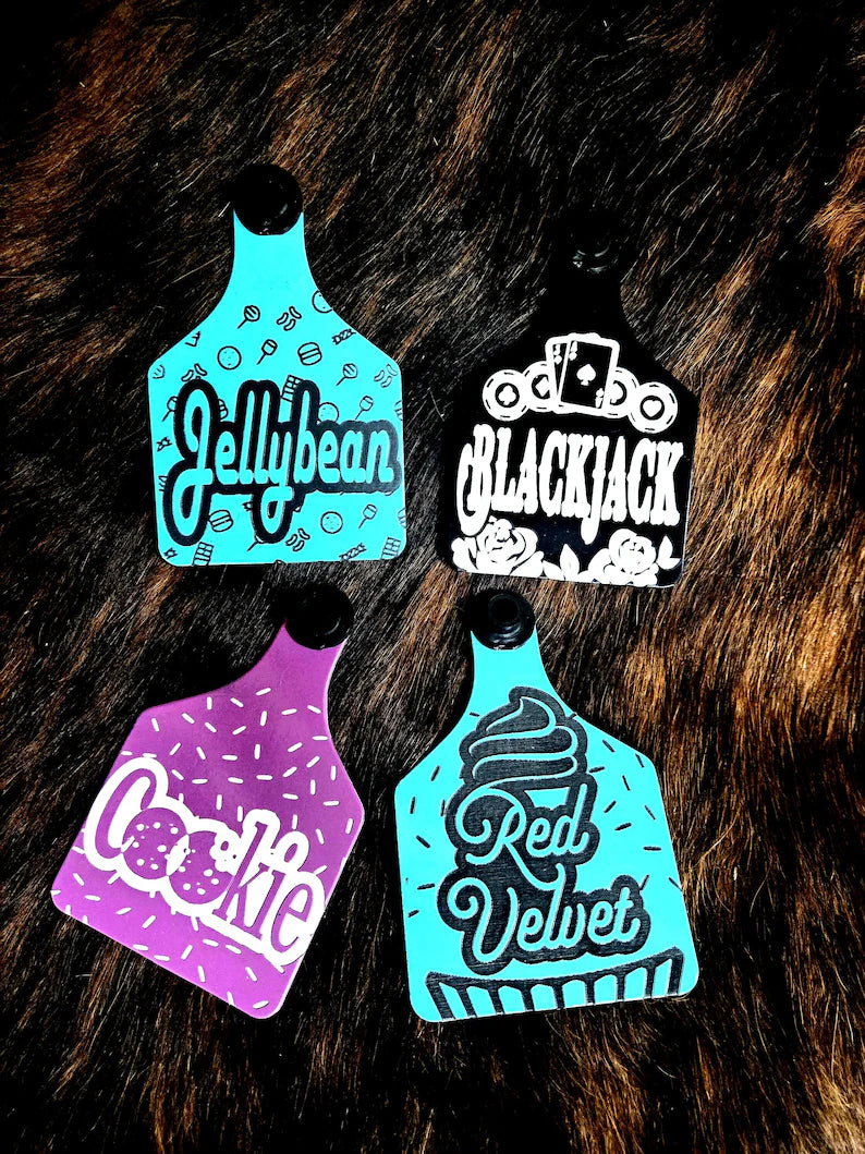 Custom Engraved Ritchey Livestock Ear Tags – Ribbon, Small, Medium & Large